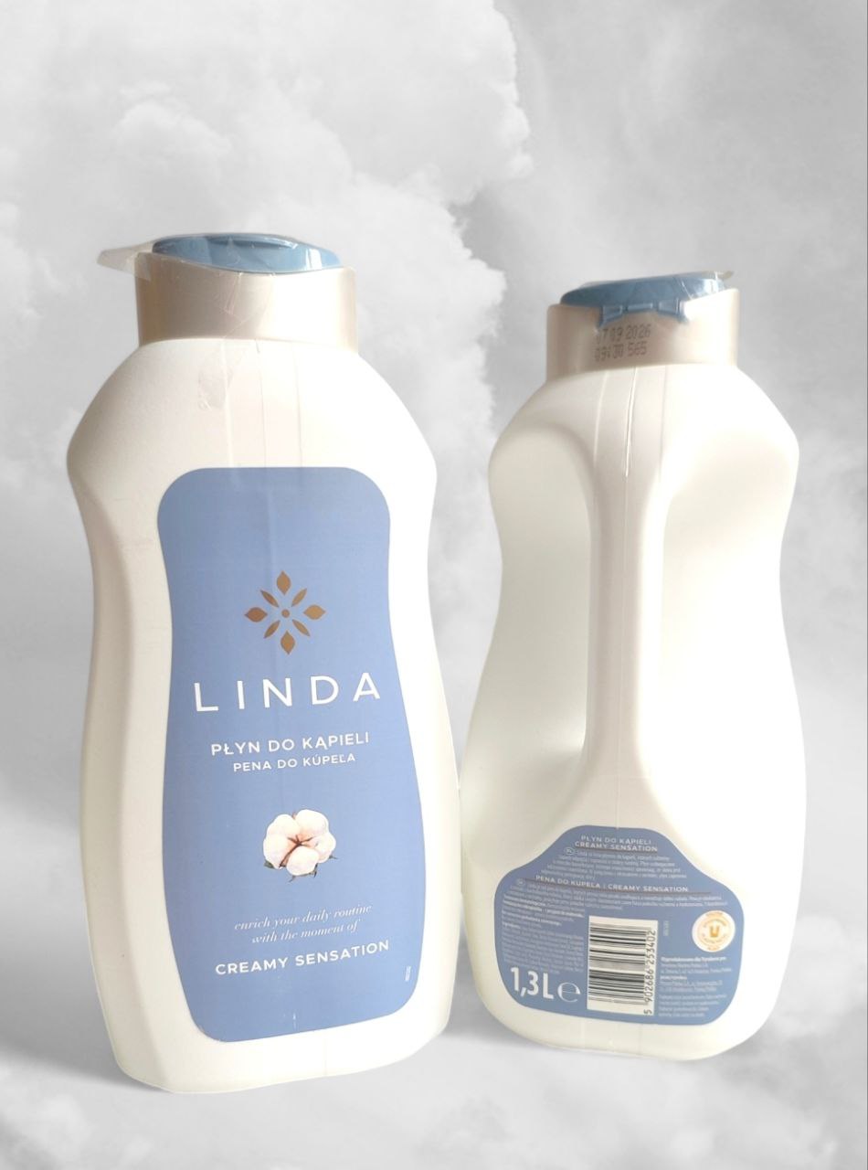 Linda крем гель для душу та піна для ванної, Бавовна, 1,3л