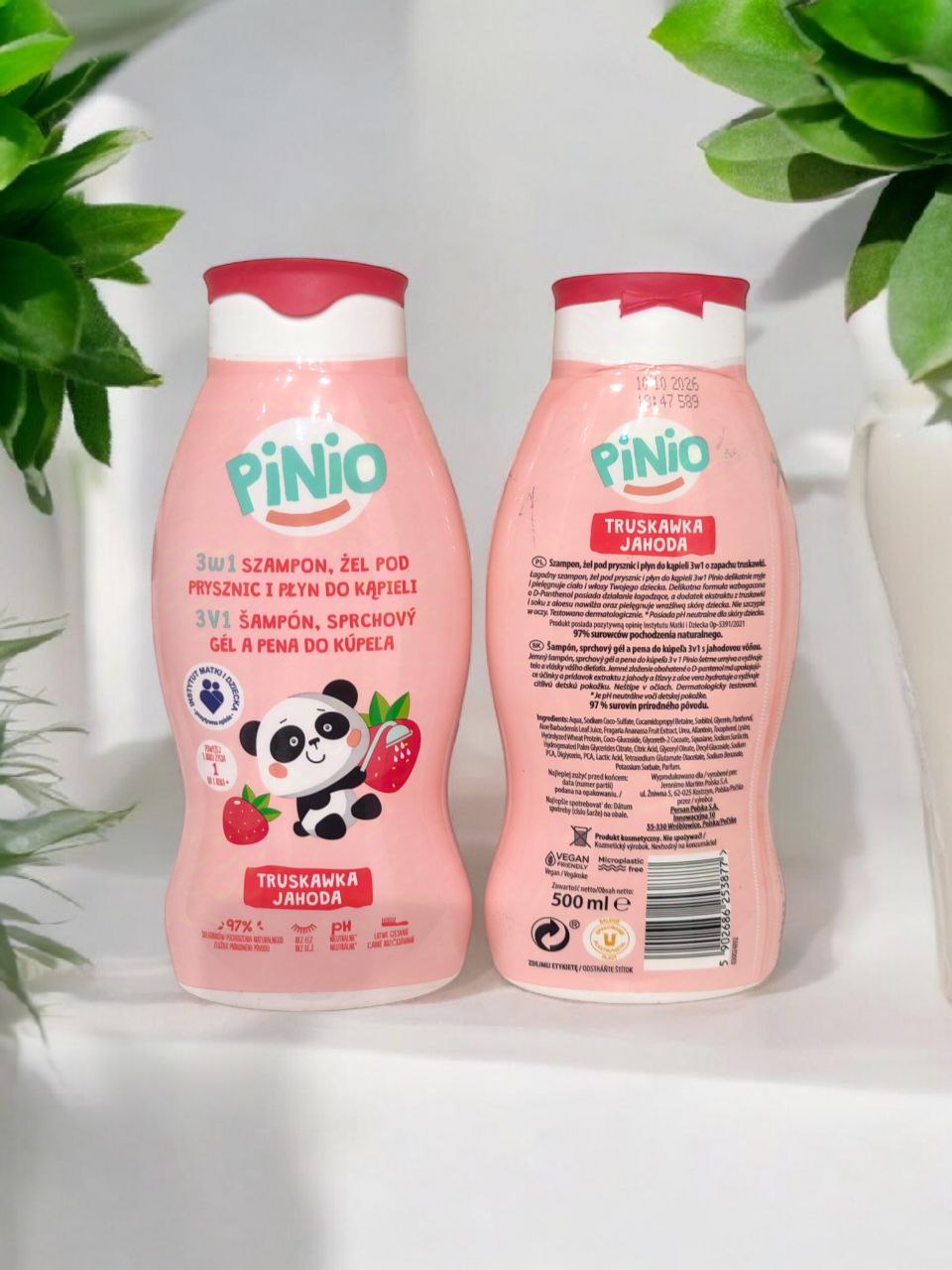 Pinio Strawberry - 3 в1 шампунь, гель для душу та пінка для ванної -  500мл