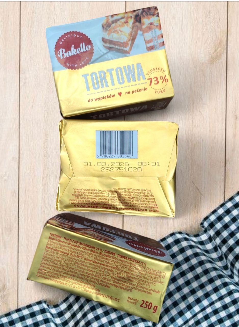 Bakello Tortowa маргарин 73% для випічки, 250г