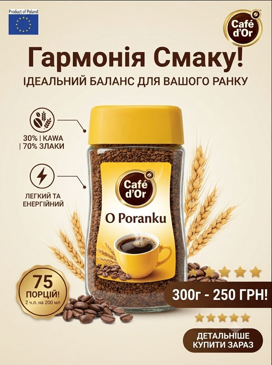 Cafe D’Or Poranku 300г, Кавовий напій