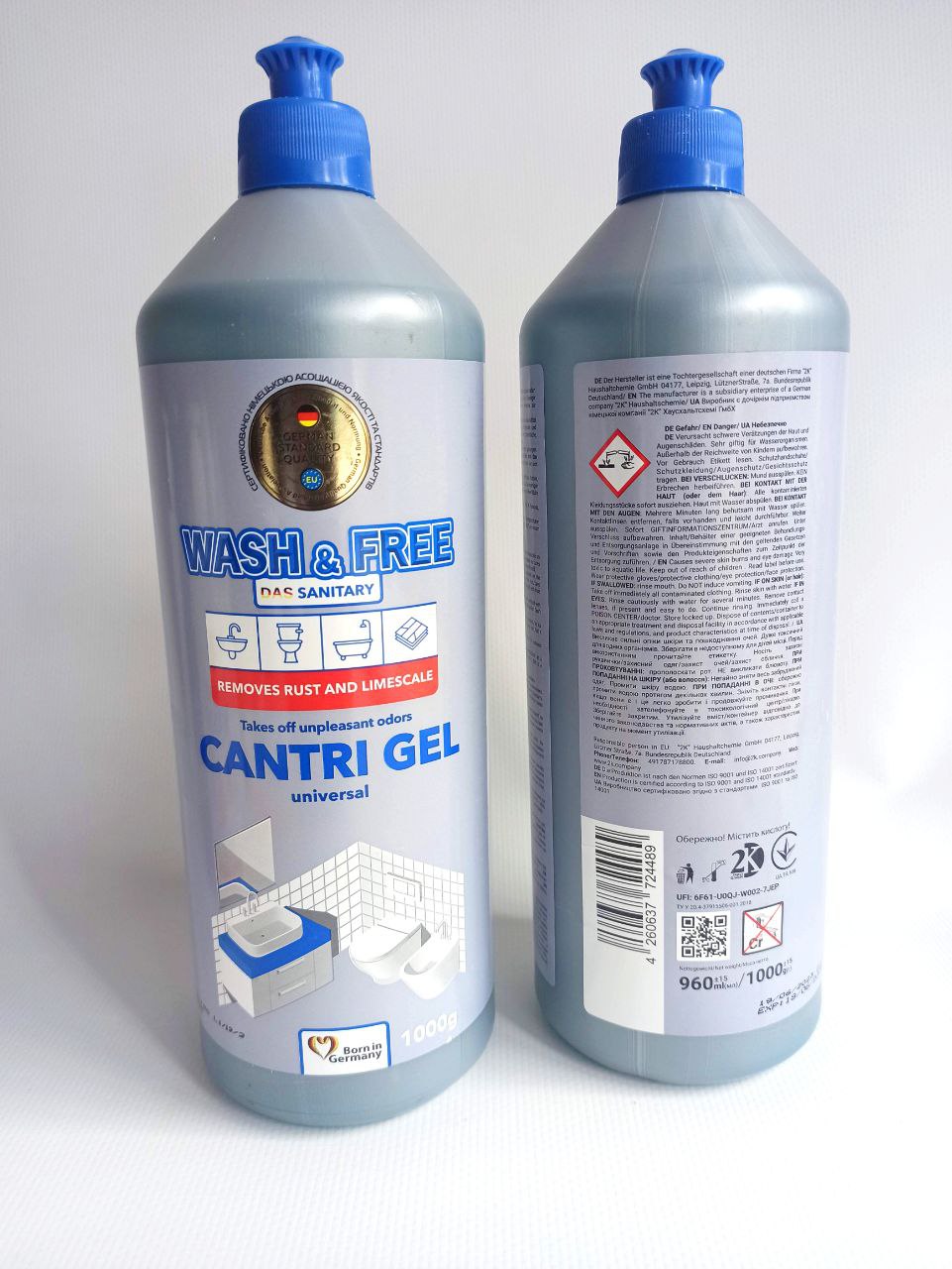 Wash&Free Sanitary Gel універсальний очисник для ванної та унітазу, 1л