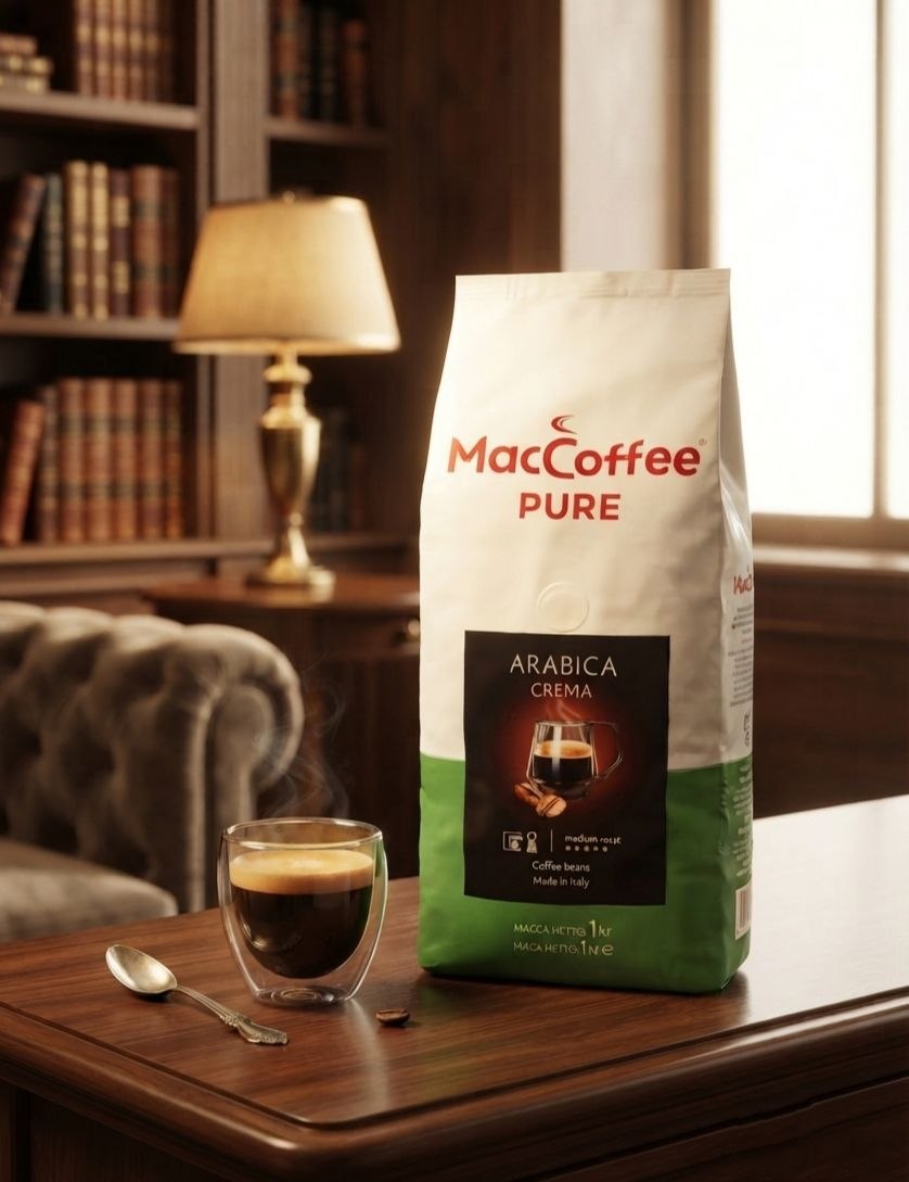 MacCoffee Pur Arabica crema - кава зернова, 1кг