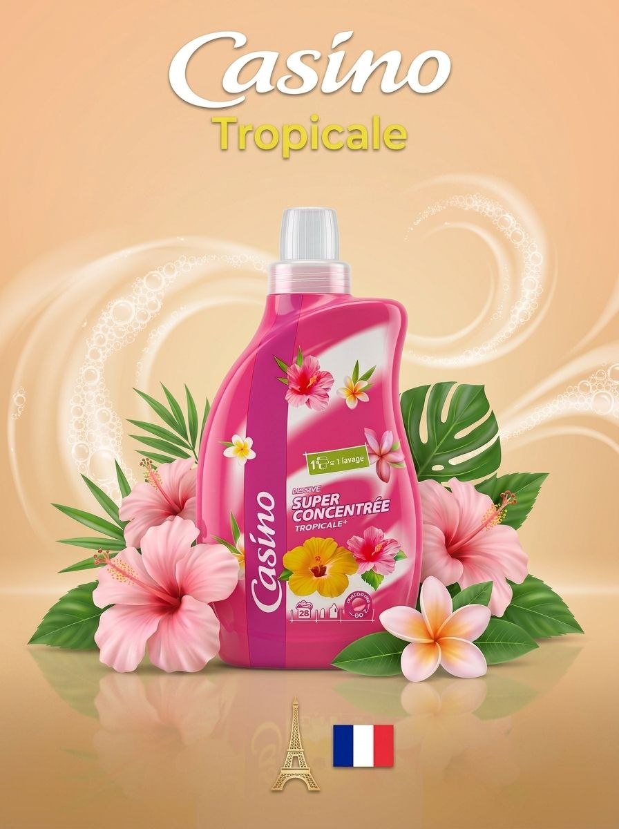 CasinoLessiveTropicale 1л - 28прань суперконцентрат, універсал з тропічним ароматом.