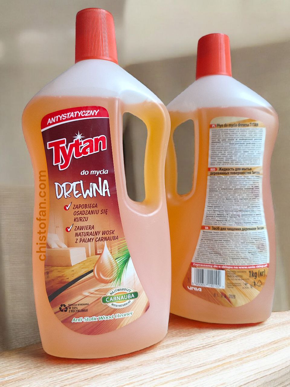 Tytan очисник+догляд для паркету і дерева засіб з воском карнауба, 1л