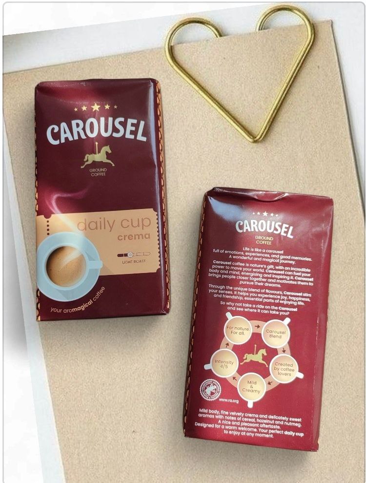 Carousel daily cup crema кава мелена, 500мл 70%арабіка
