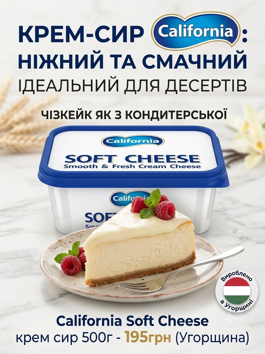California крем сир вершковий - типу філадельфія, 500г