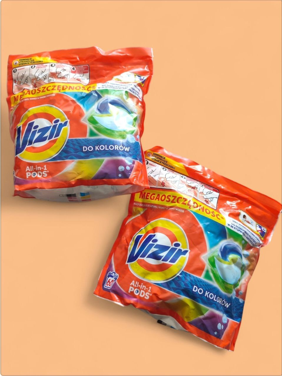 Vizir Kolor 60шт капсули all in one pods, капсули для кольорових тканин
