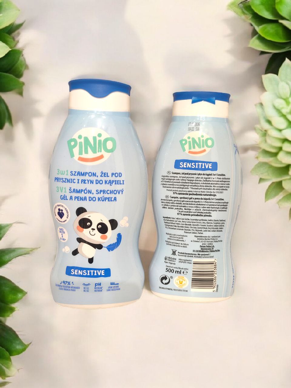 Pinio Sensetive - 3 в1 шампунь, гель для душу та пінка для ванної -  500мл