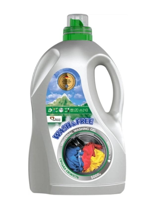 Wash&Free Гірська Свіжість -  гель для прання універсал, 5л, 125прань