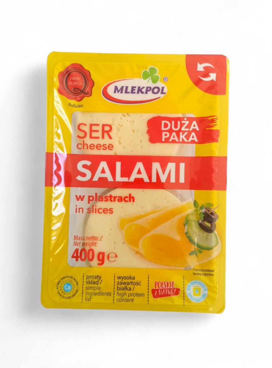 Mlekpol Salami твердий сир, нарізний - 400г