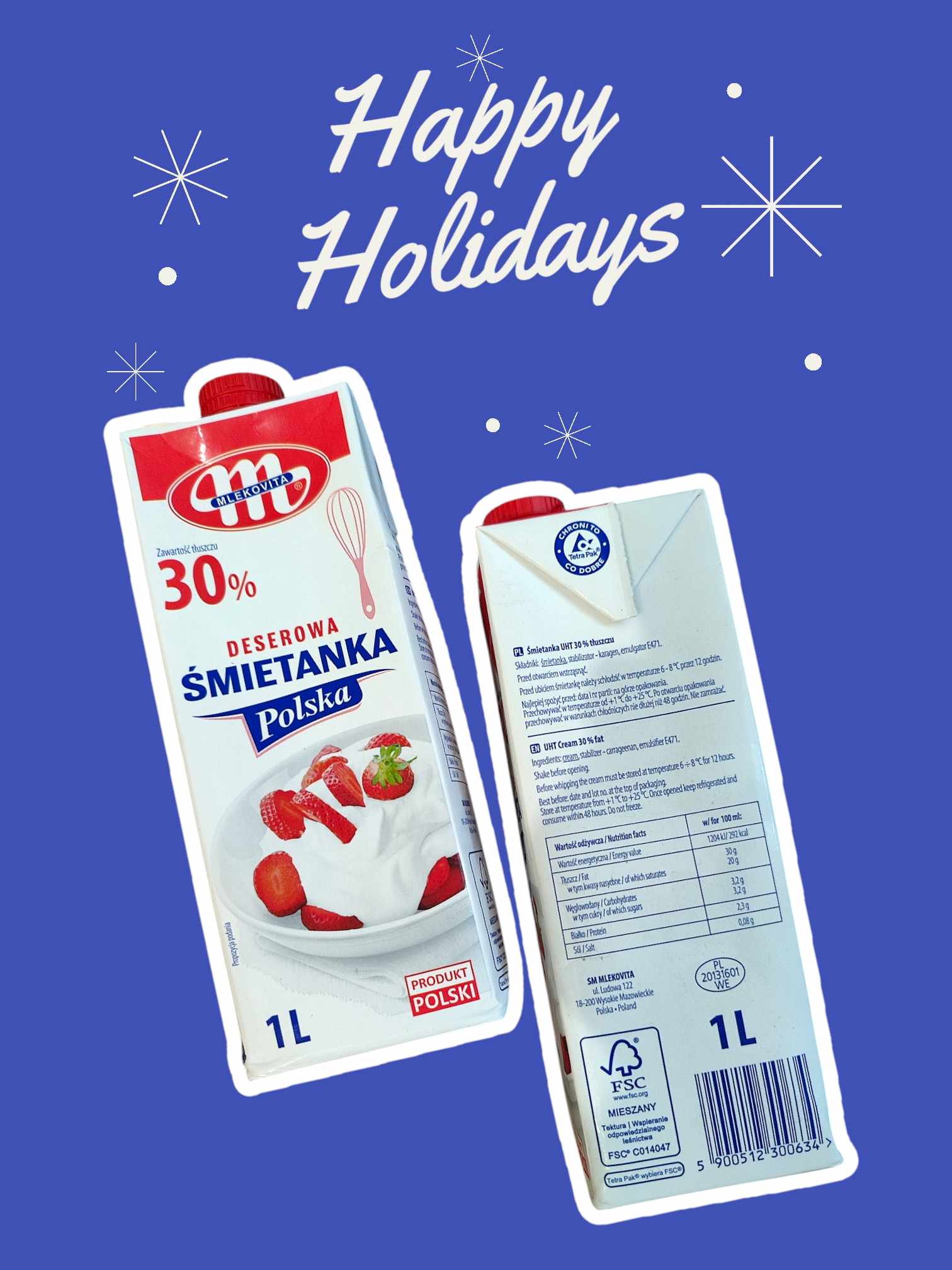 Mlekowita desertowa вершки 30%, 1л
