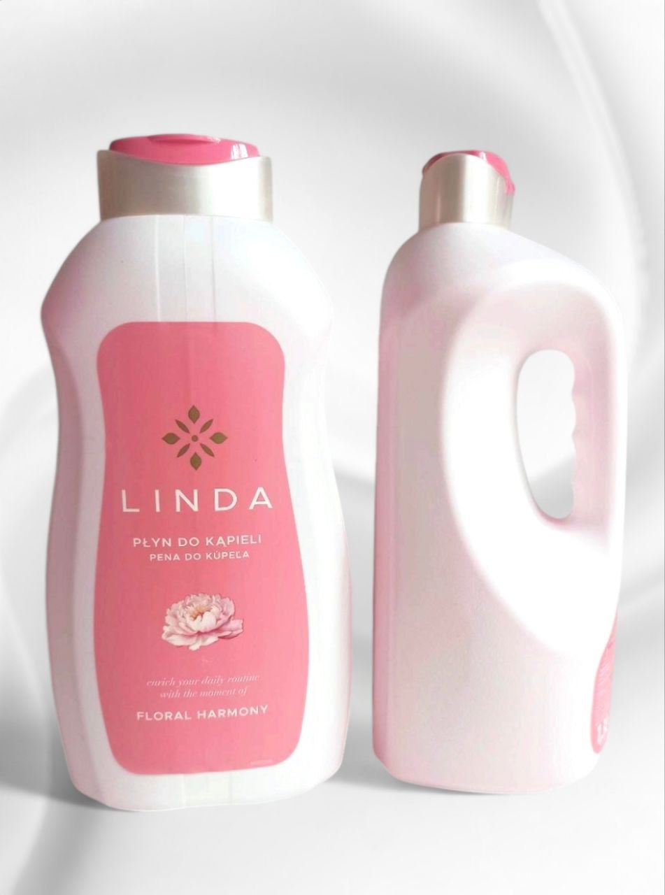 Linda крем гель для душу піна для ванної, Квіти, 1,3л