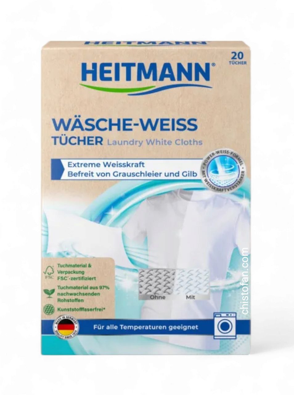 Heitmann Серветки відбілювачі - Wasche Weiss, 1шт