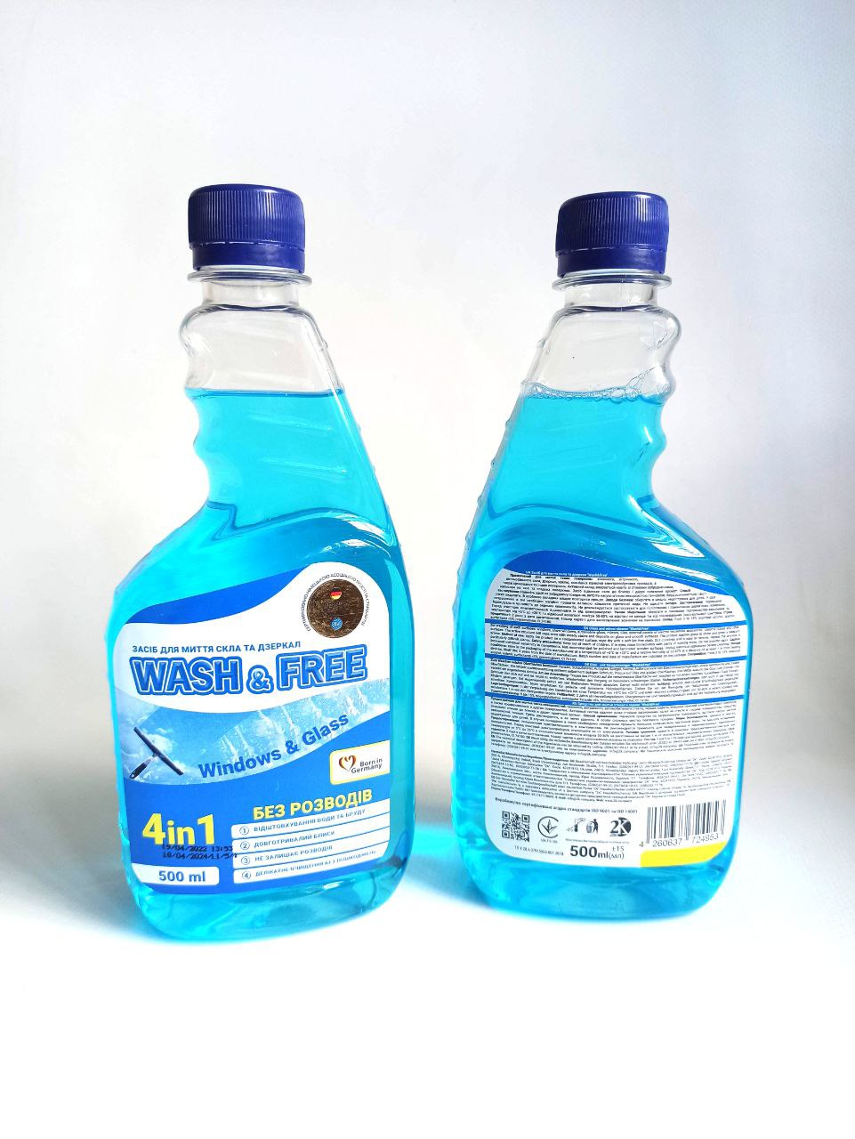 Wash&Free засіб для миття вікон 500мл запаска