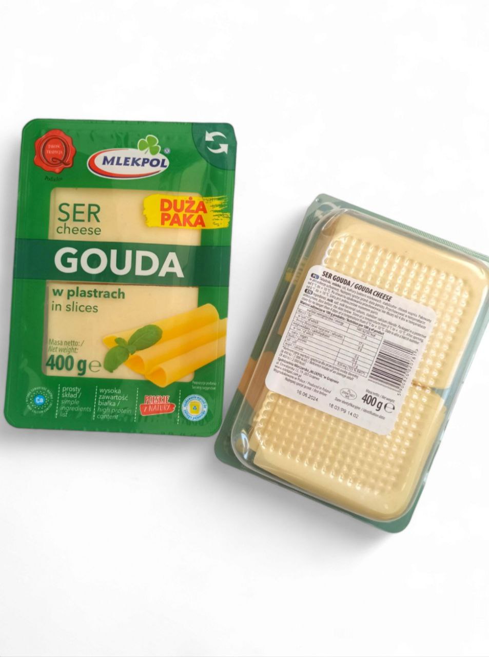 Mlekpol Gouda сир твердий, нарізний 400г