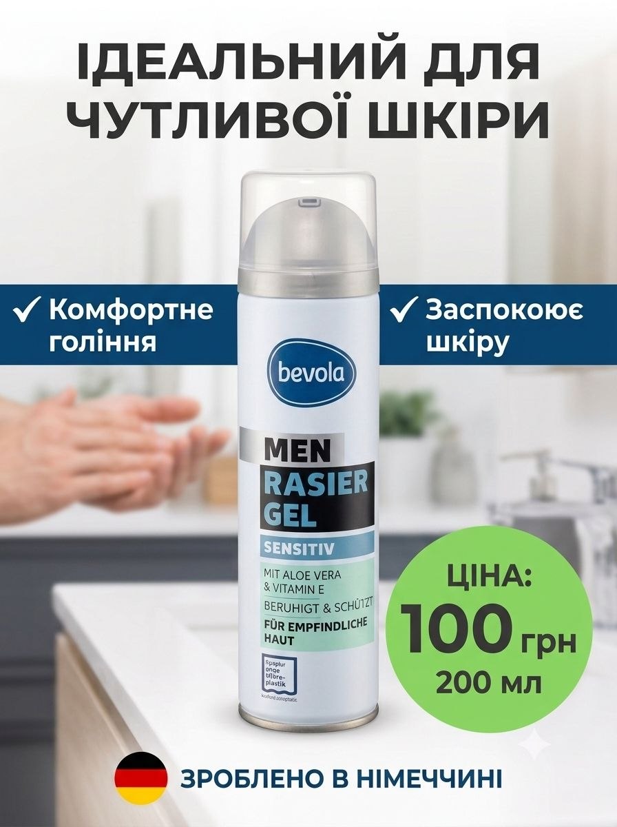 Bevola men sensetiv гель для гоління - 200мл